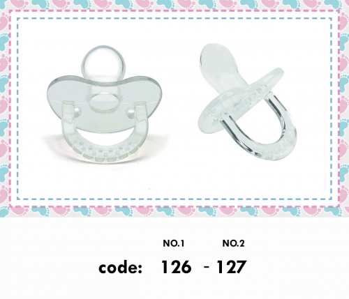 All silicone orthodontic pacifier with toothpick handle